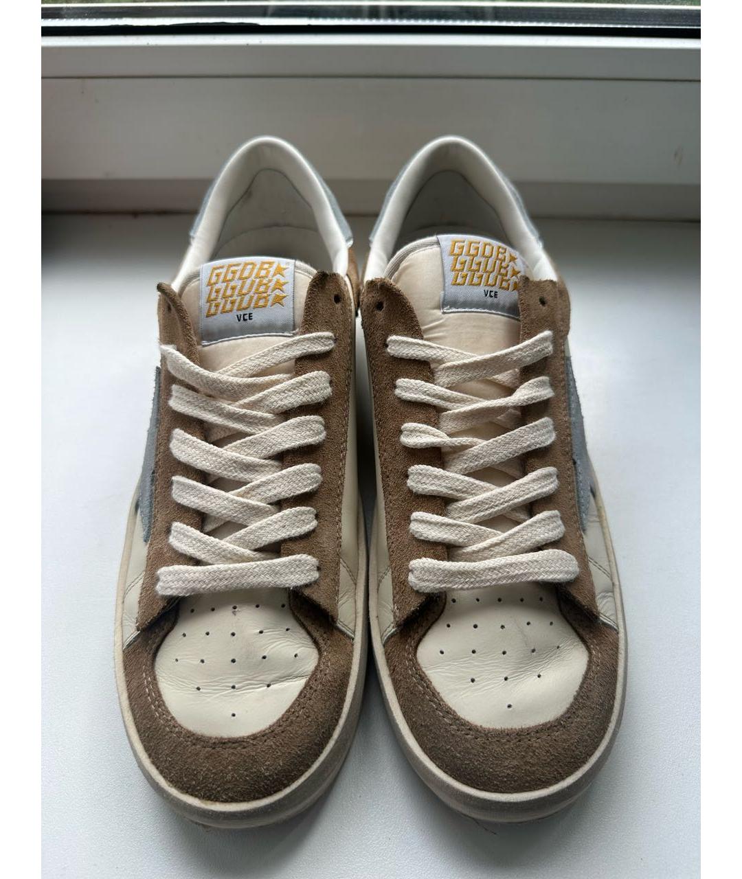 GOLDEN GOOSE Бежевые кожаные кеды, фото 2