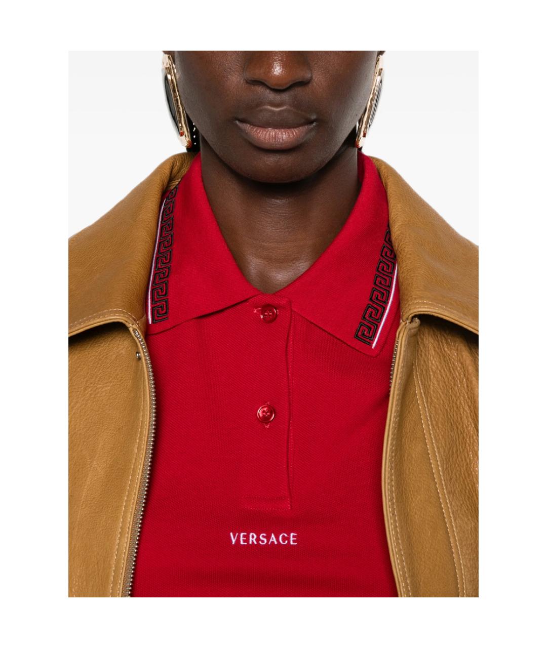 VERSACE Красная хлопковая футболка, фото 4