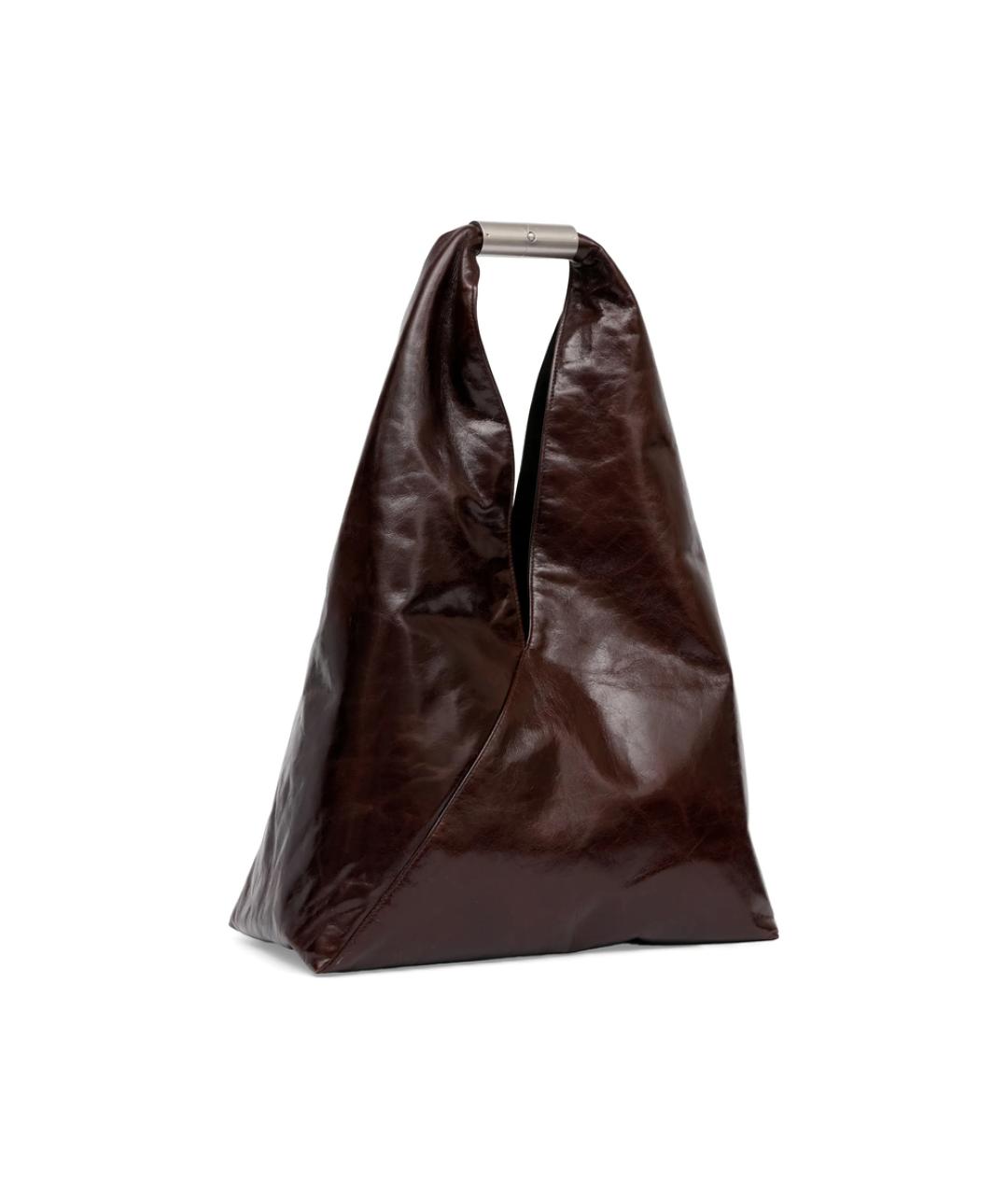 MM6 MAISON MARGIELA Коричневая кожаная сумка тоут, фото 5