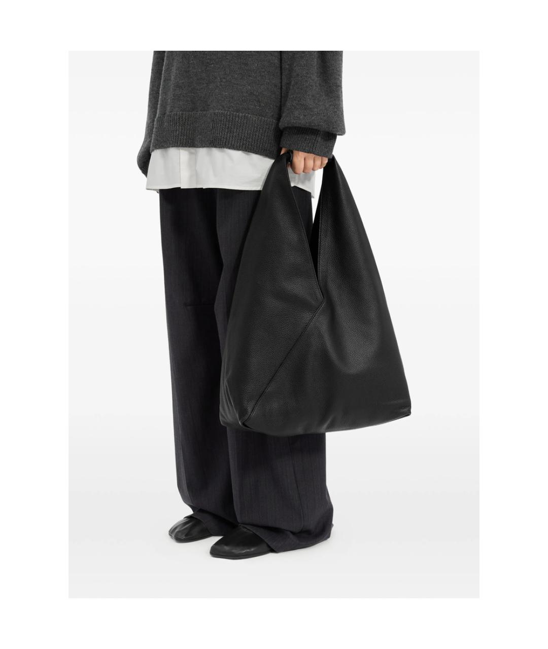 MM6 MAISON MARGIELA Черная кожаная сумка через плечо, фото 3