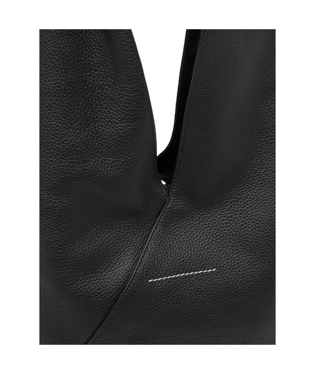 MM6 MAISON MARGIELA Черная кожаная сумка через плечо, фото 2
