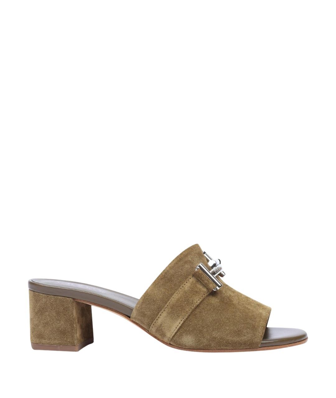 TOD'S Коричневые замшевые мюли, фото 1
