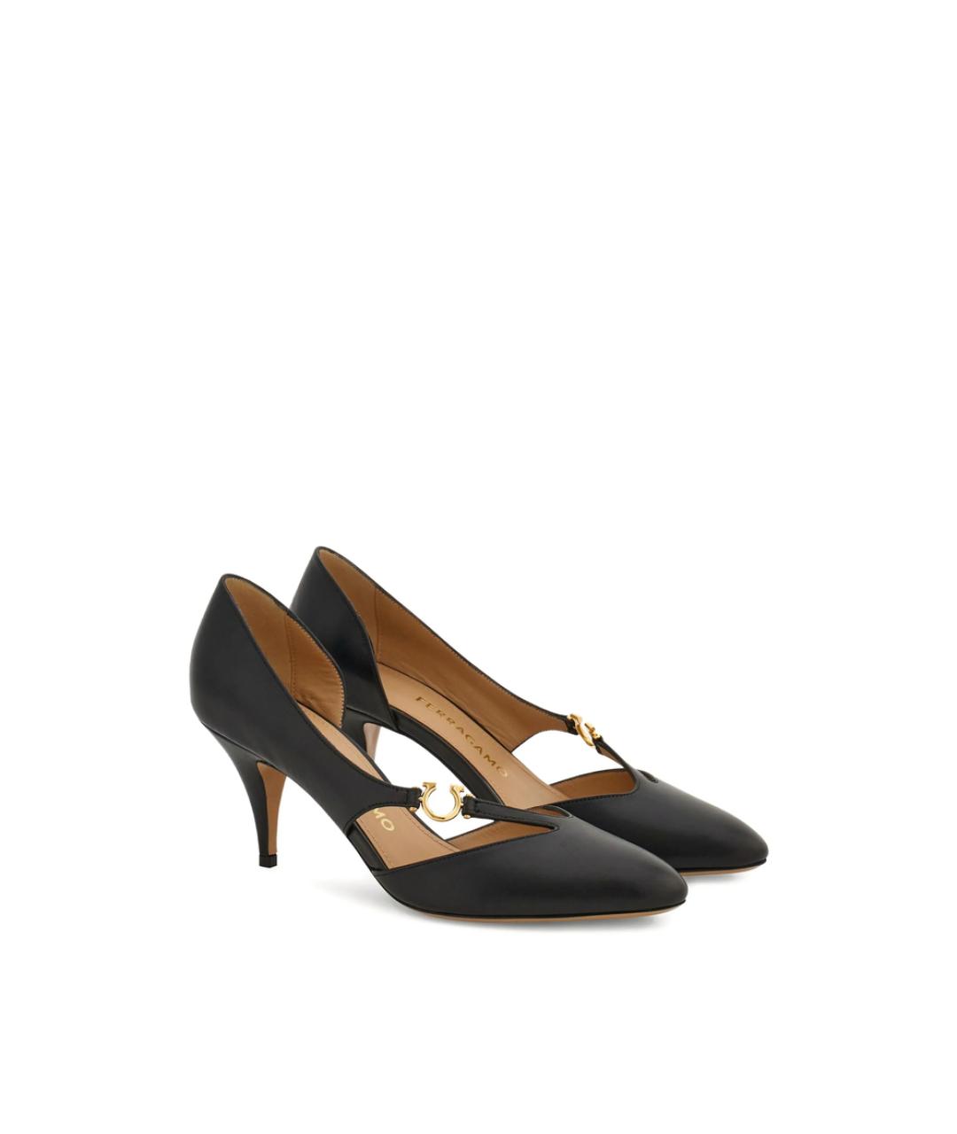 FERRAGAMO Черные кожаные туфли, фото 2