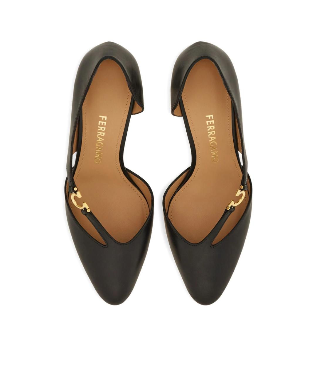 FERRAGAMO Черные кожаные туфли, фото 3