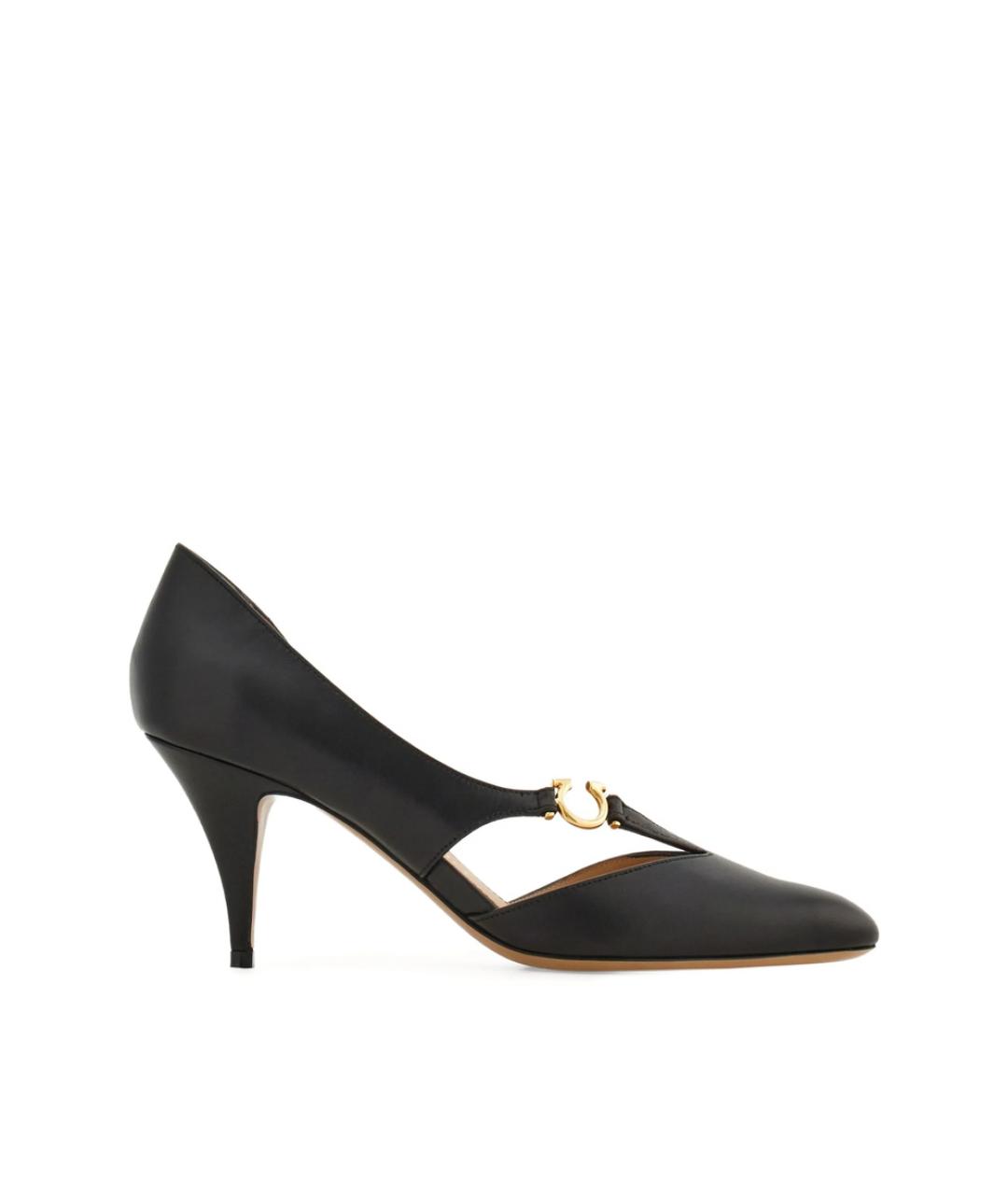 FERRAGAMO Черные кожаные туфли, фото 1