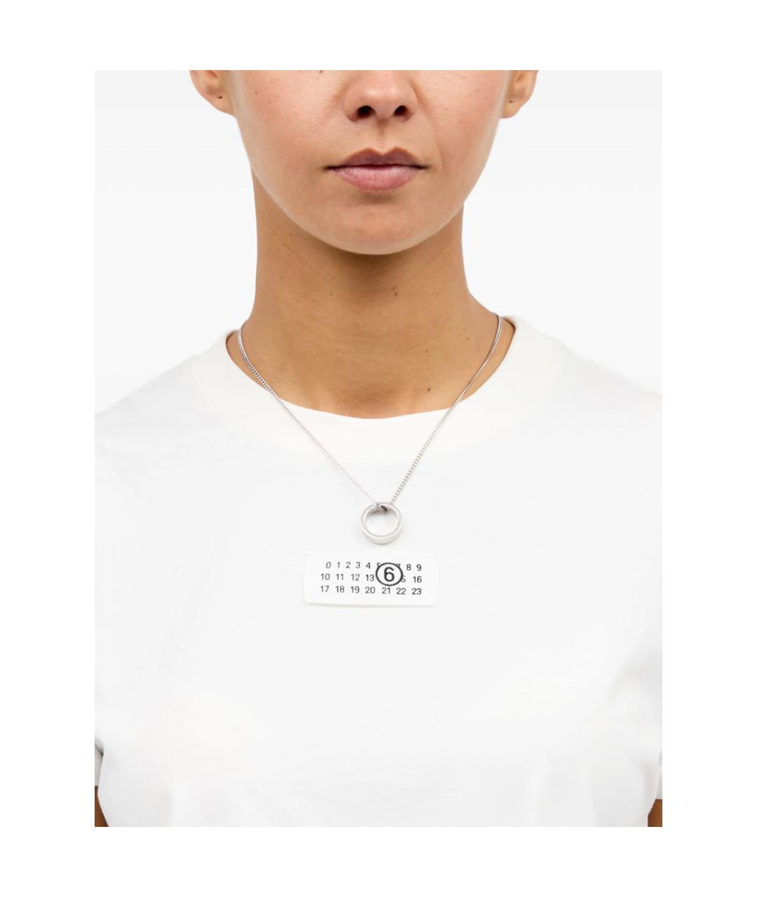 MM6 MAISON MARGIELA Серебряное металлическое колье, фото 3