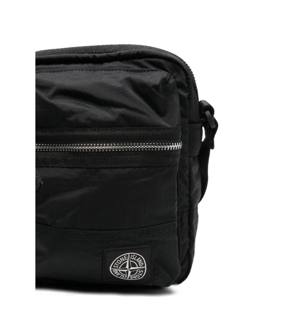 STONE ISLAND Черная синтетическая сумка на плечо, фото 5