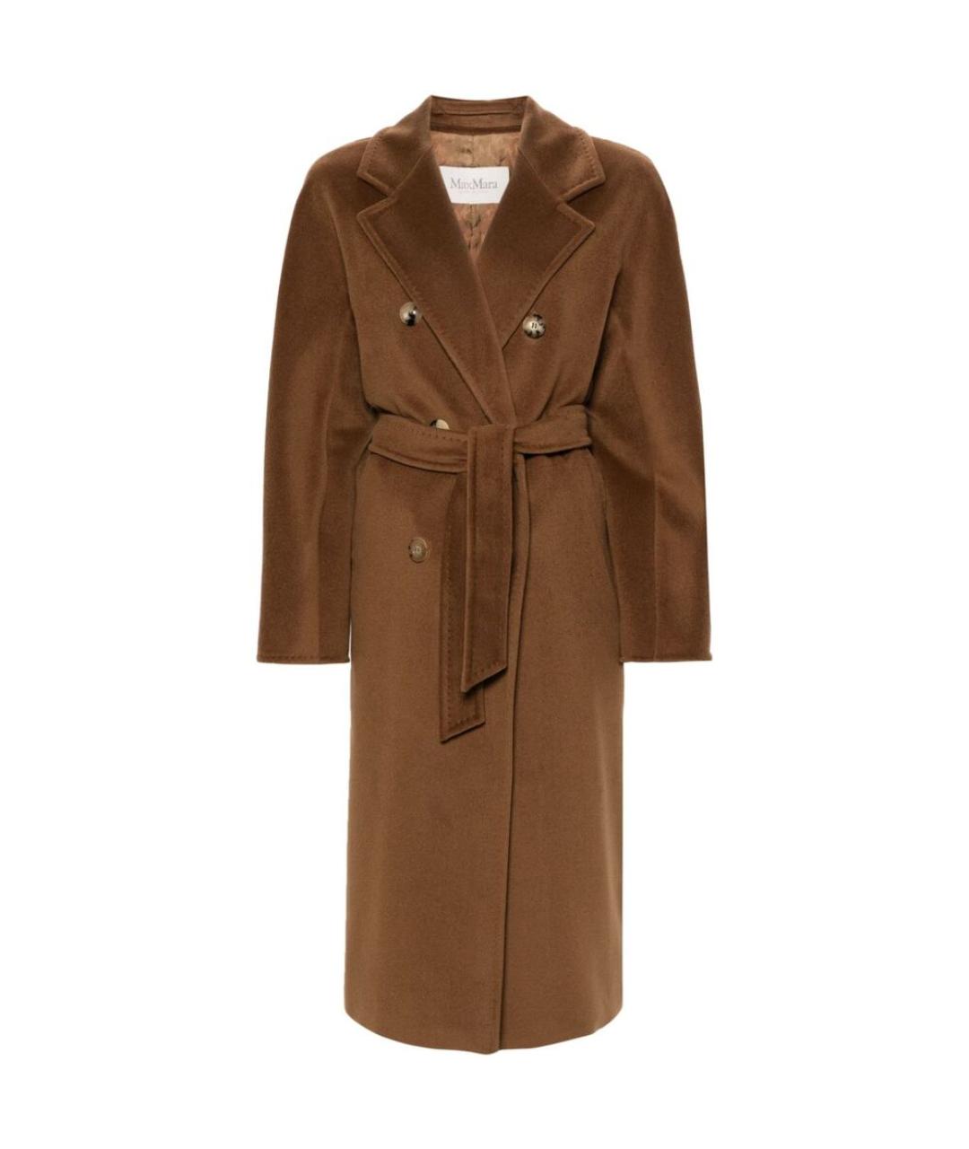 MAX MARA Коричневое шерстяное пальто, фото 1