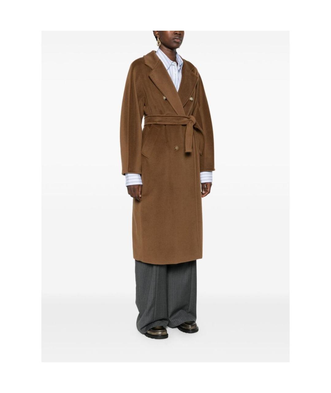 MAX MARA Коричневое шерстяное пальто, фото 2