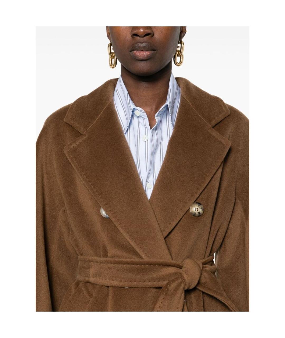 MAX MARA Коричневое шерстяное пальто, фото 3