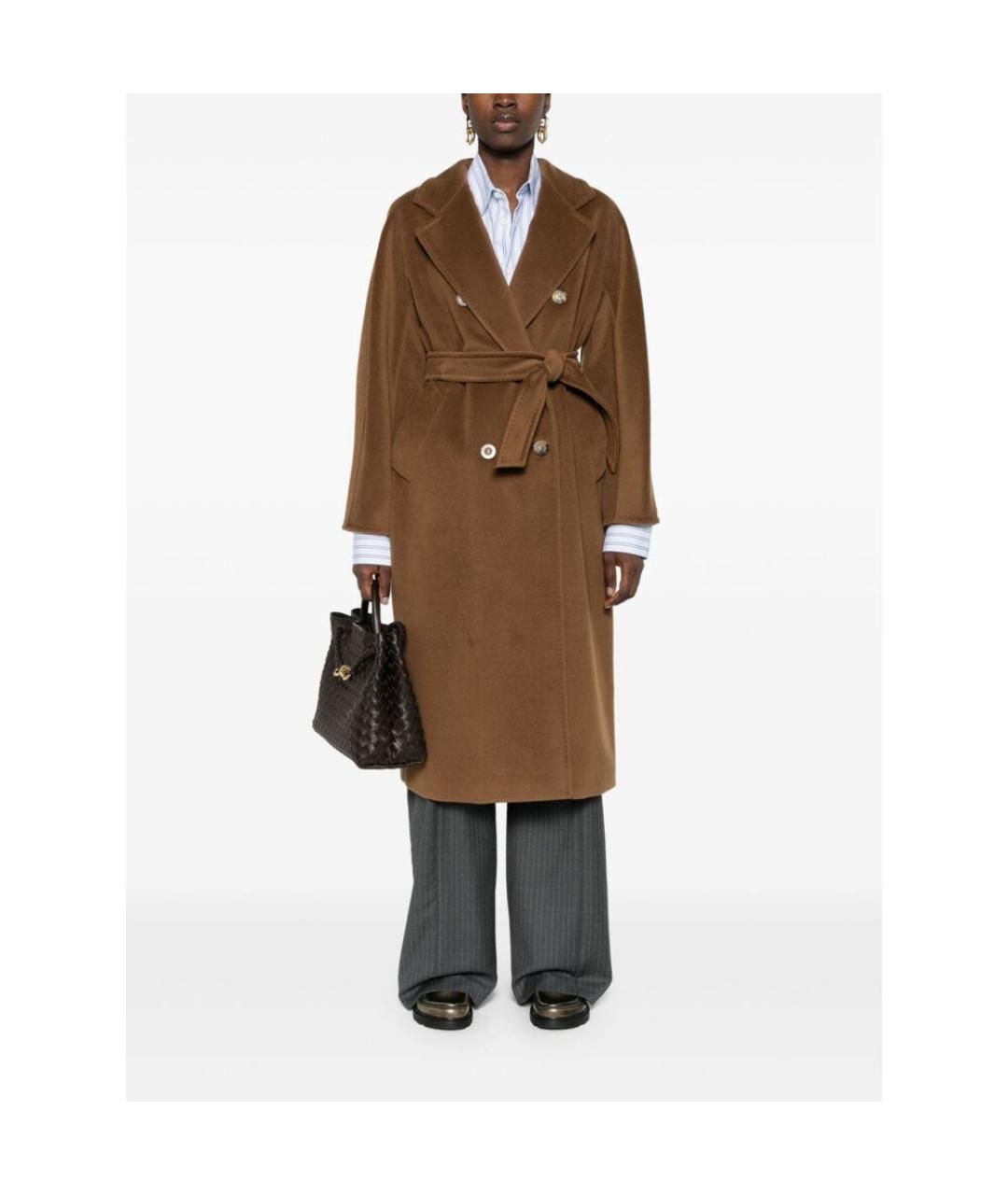 MAX MARA Коричневое шерстяное пальто, фото 4