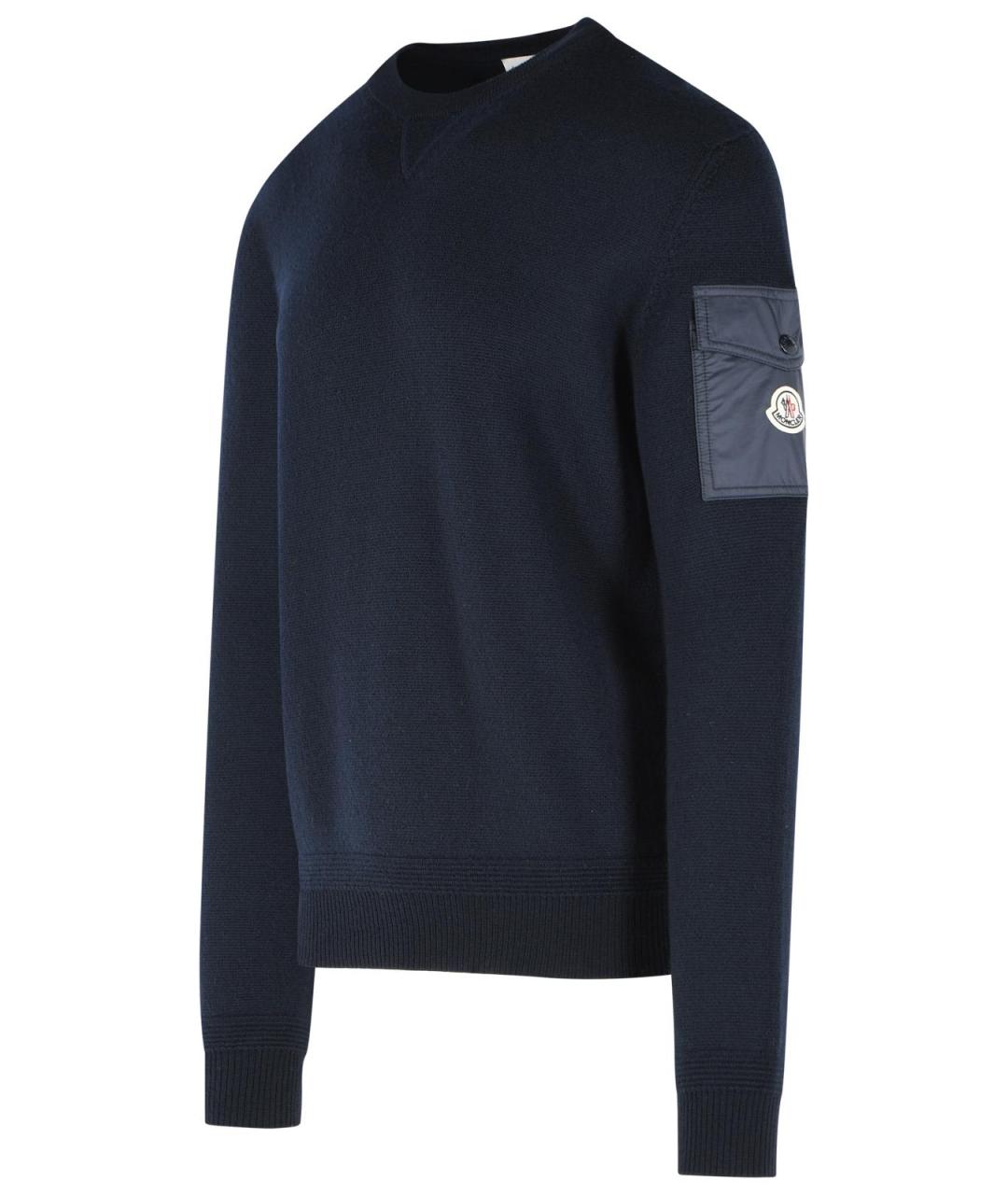 MONCLER Синий шерстяной джемпер / свитер, фото 2