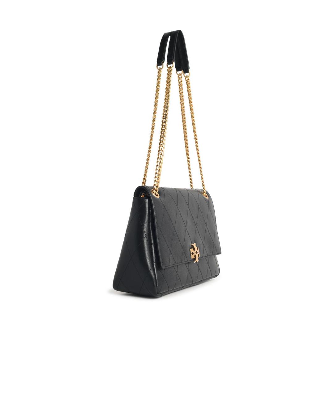 TORY BURCH Черная кожаная сумка с короткими ручками, фото 2