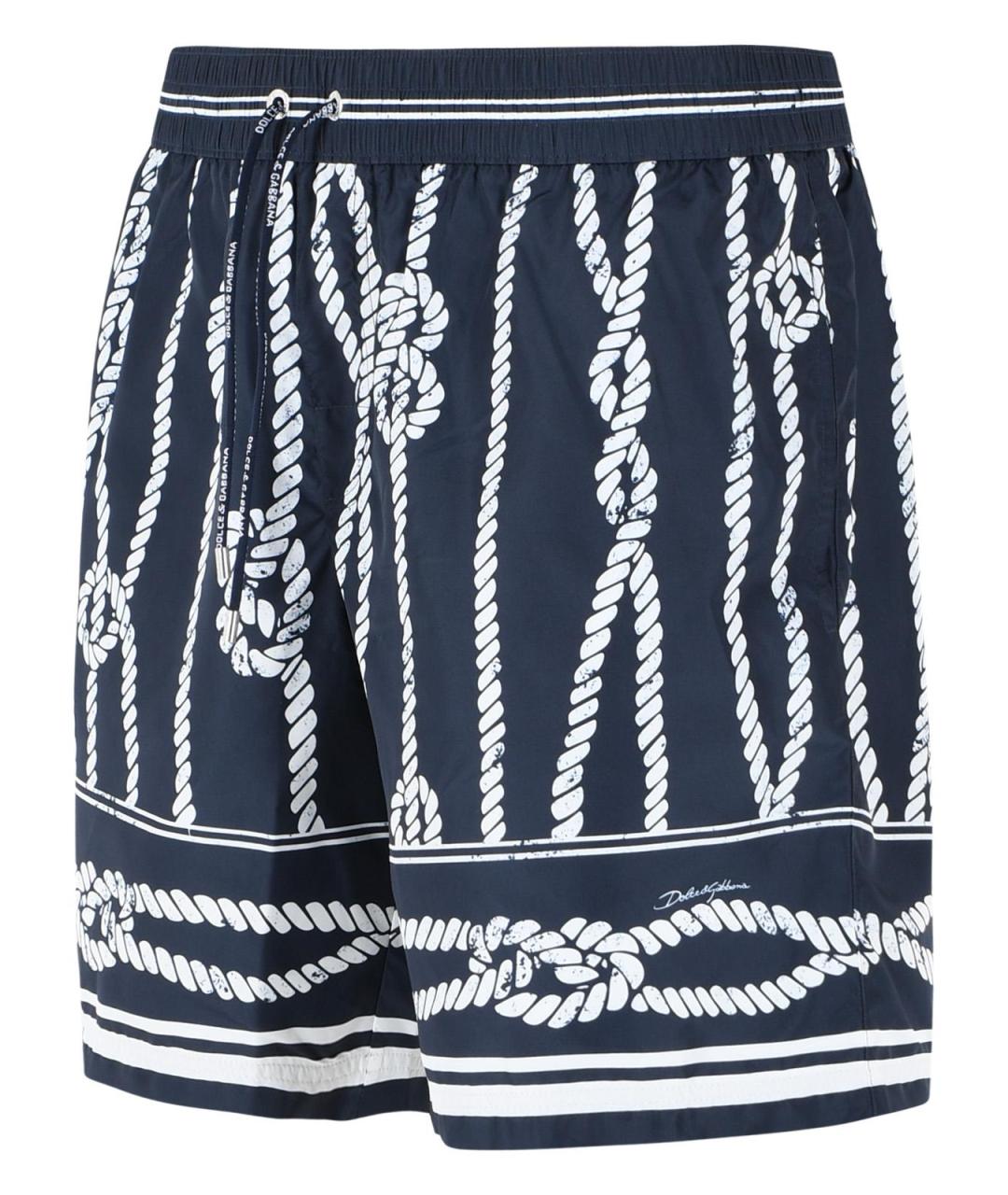 DOLCE&GABBANA Темно-синие полиэстеровые плавки, фото 2