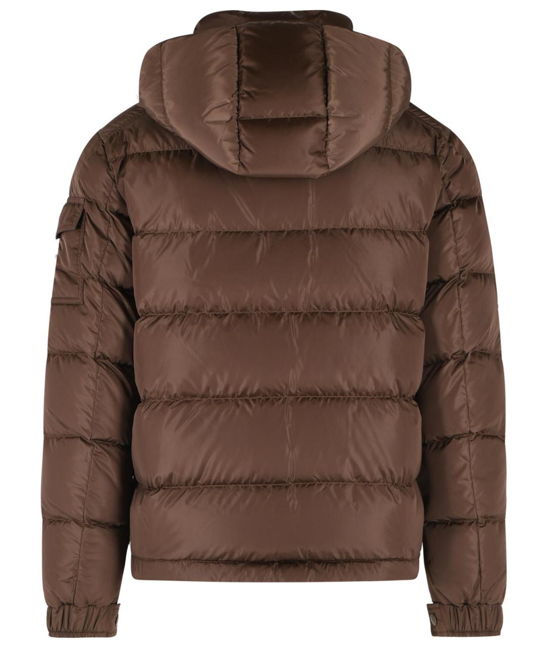 MONCLER Коричневый полиамидовый пуховик, фото 3