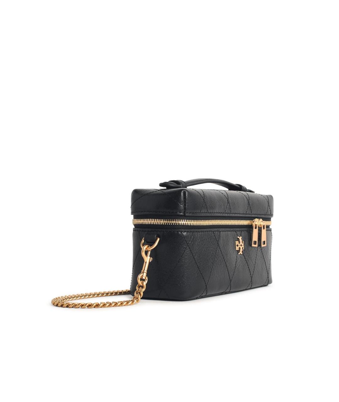 TORY BURCH Черная кожаная сумка с короткими ручками, фото 2