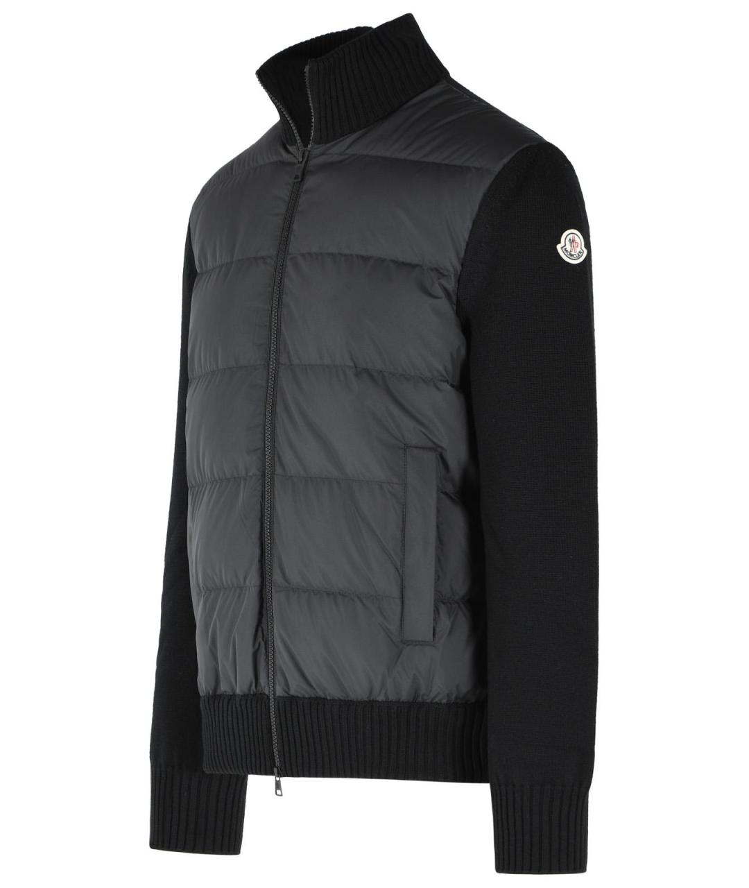 MONCLER Черный хлопковый кардиган, фото 2
