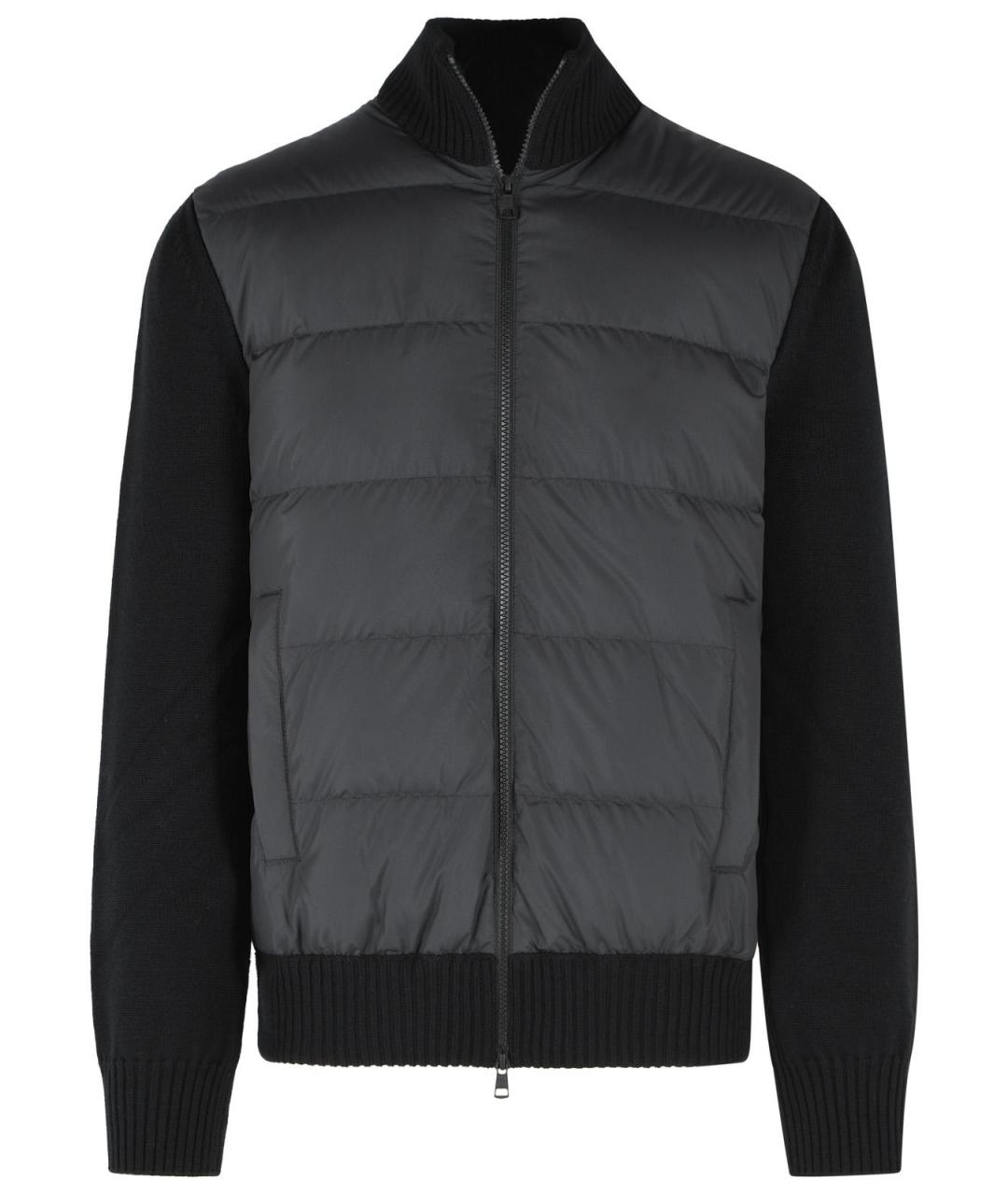 MONCLER Черный хлопковый кардиган, фото 1