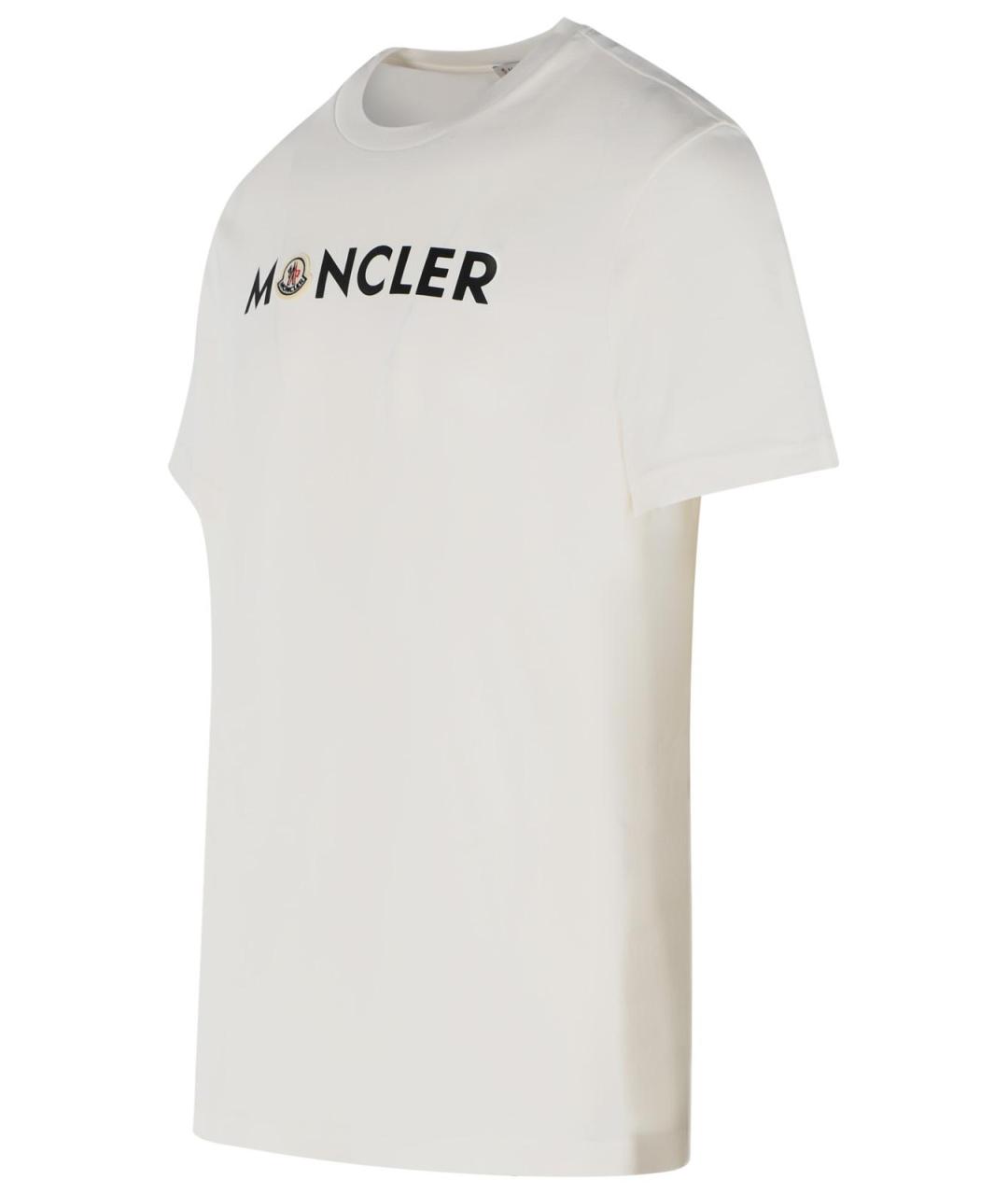 MONCLER Белая хлопковая футболка, фото 2