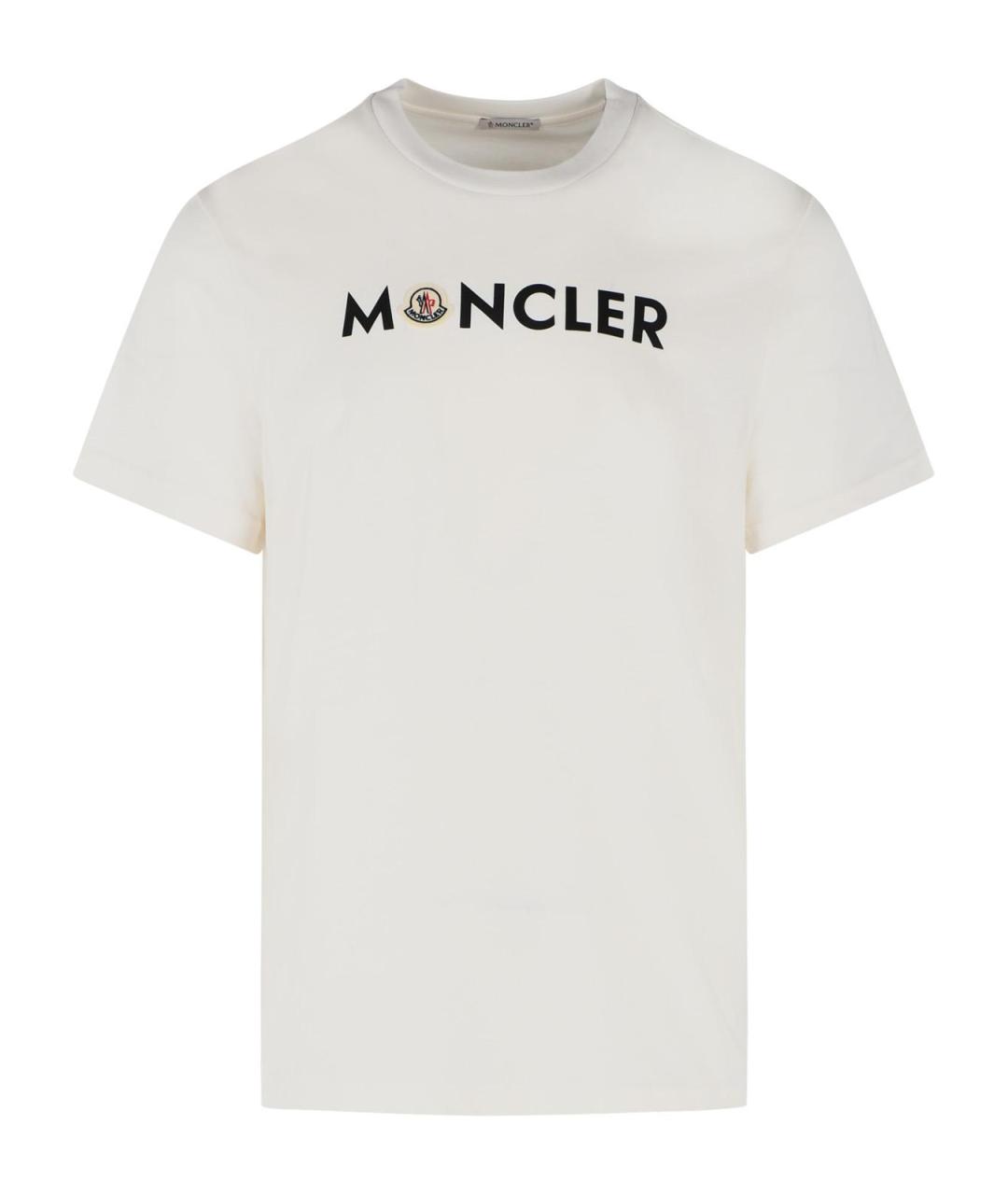 MONCLER Белая хлопковая футболка, фото 1