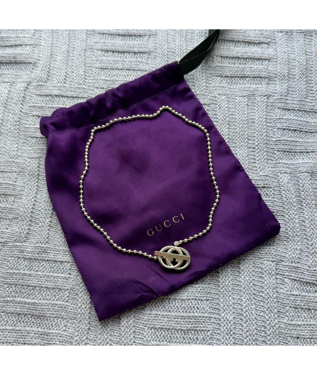 GUCCI Серебряное серебряное колье, фото 3