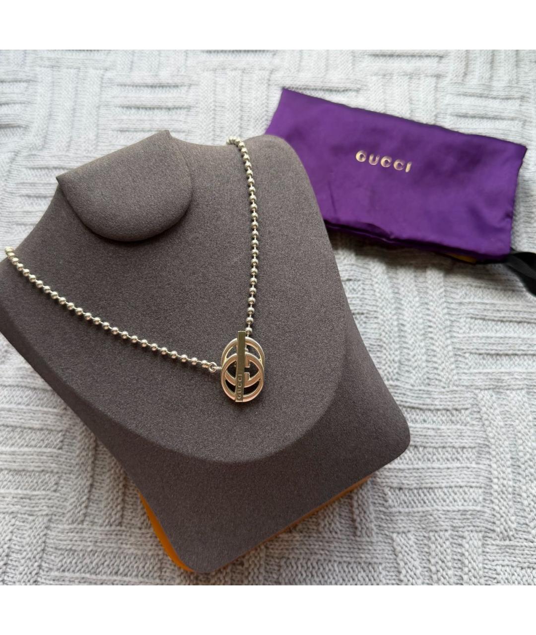 GUCCI Серебряное серебряное колье, фото 2