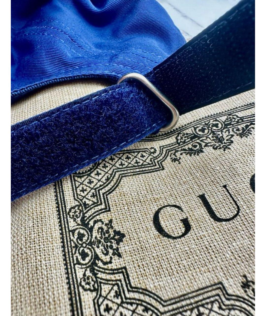 GUCCI Синяя хлопковая кепка, фото 7
