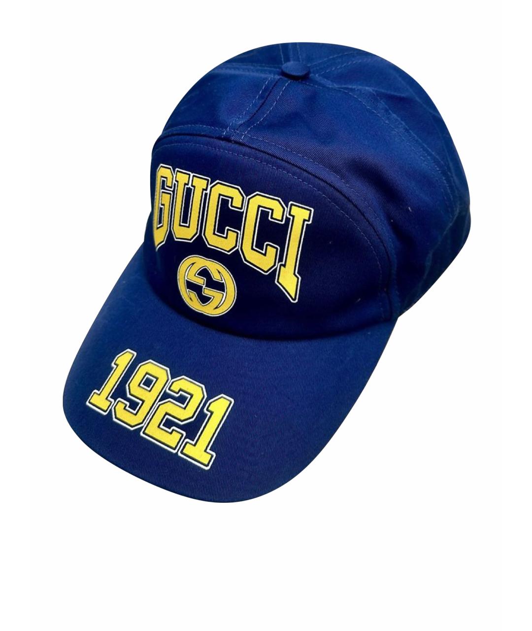 GUCCI Синяя хлопковая кепка, фото 1