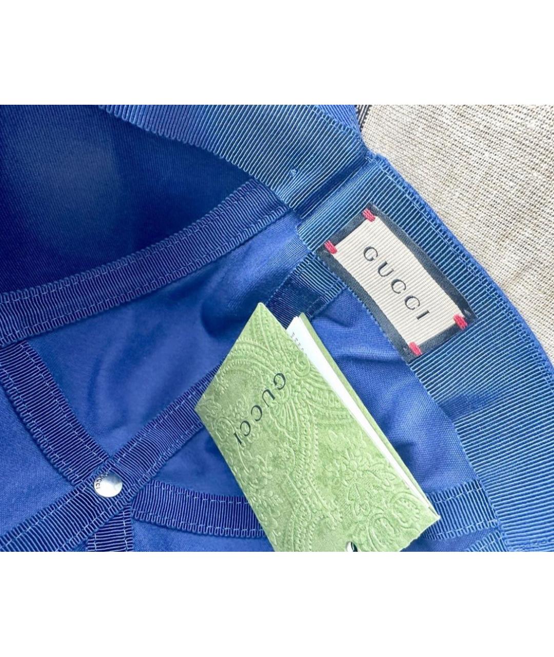 GUCCI Синяя хлопковая кепка, фото 5