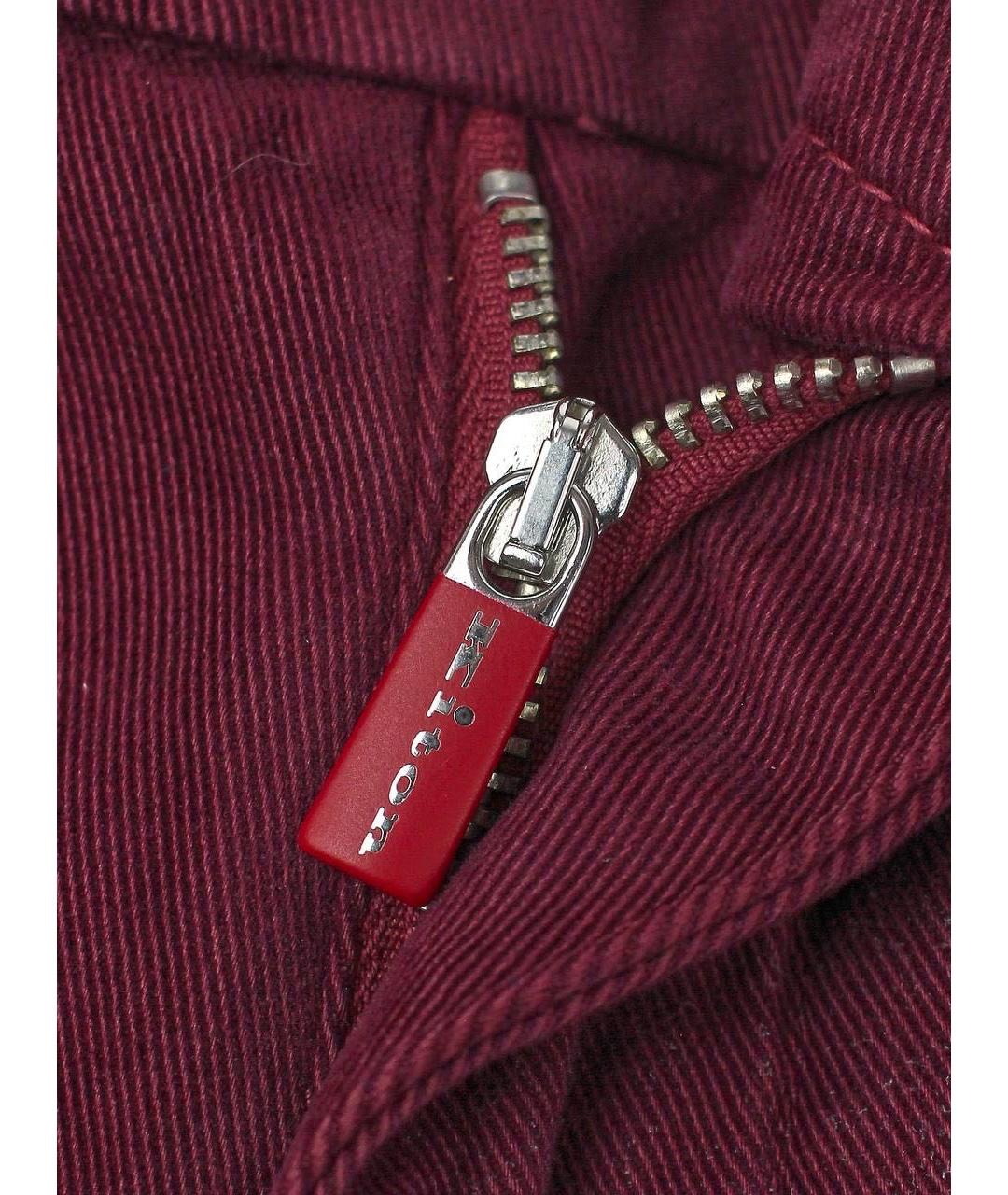 KITON Бордовые хлопко-эластановые повседневные брюки, фото 8