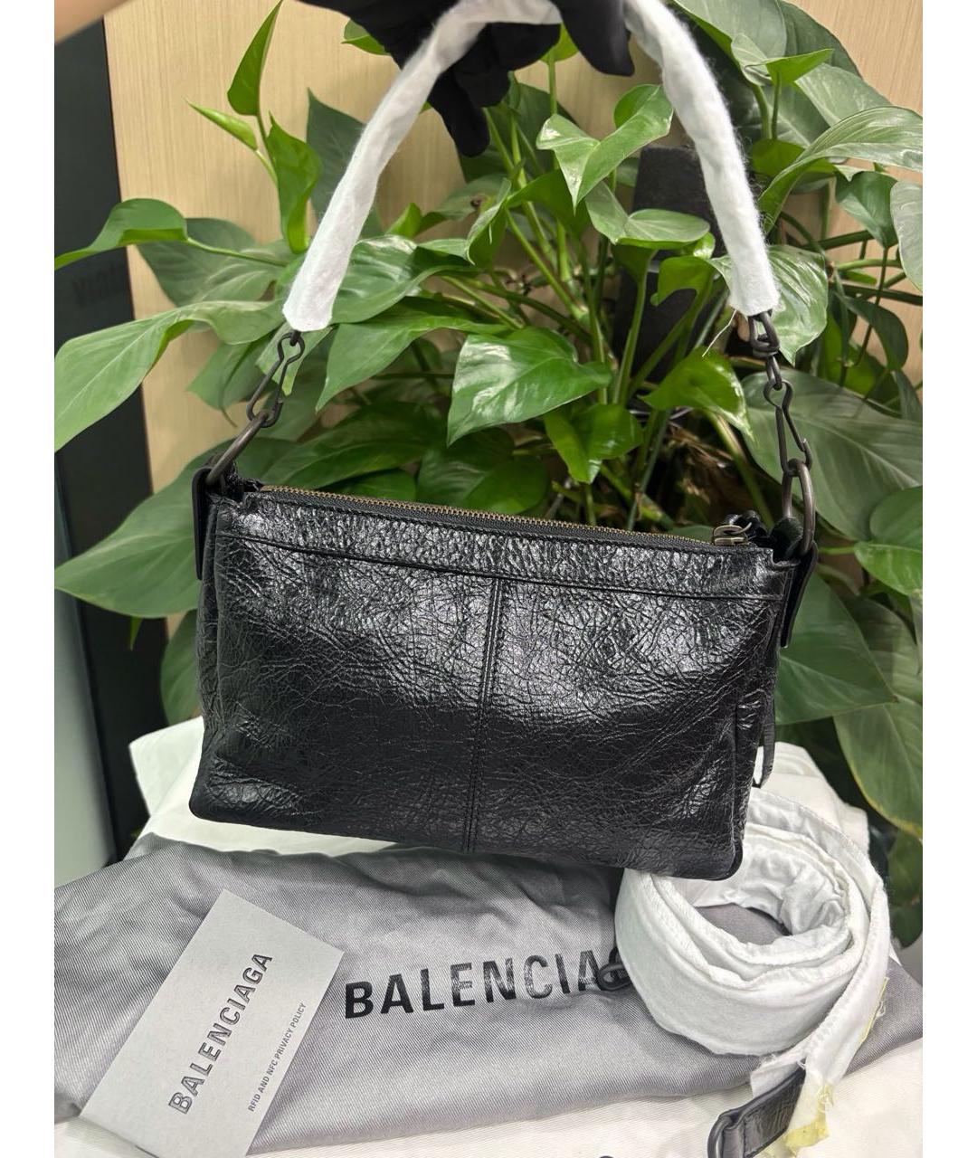 BALENCIAGA Хаки кожаная сумка через плечо, фото 4