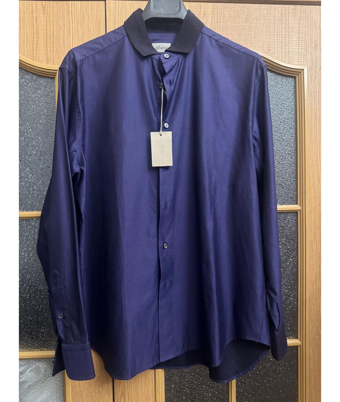 BRIONI Фиолетовая хлопковая кэжуал рубашка, фото 8