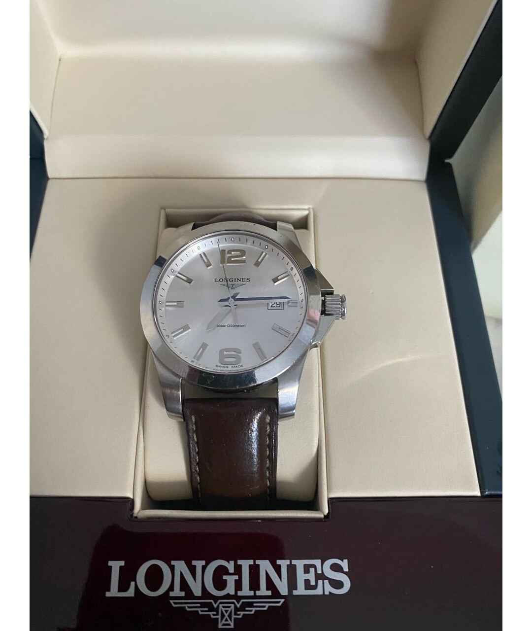 LONGINES Коричневые стальные часы, фото 4