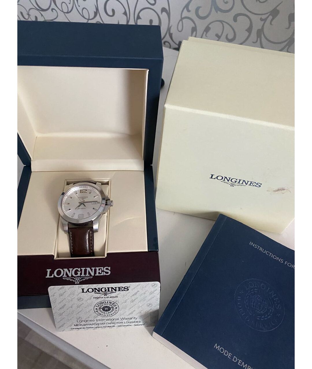 LONGINES Коричневые стальные часы, фото 3