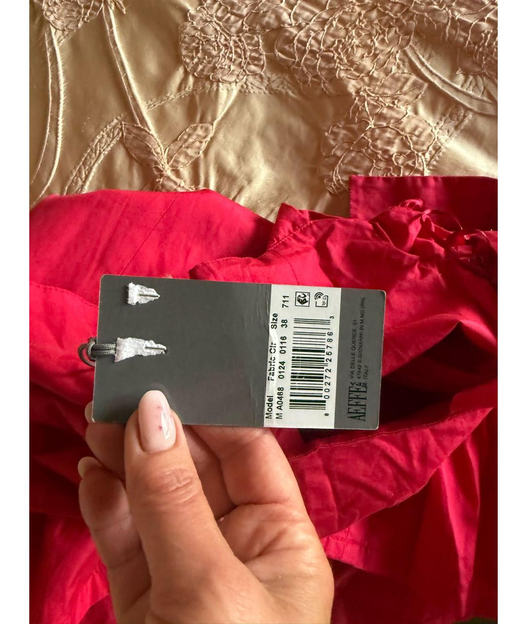 ALBERTA FERRETTI Красное хлопковое платье, фото 5