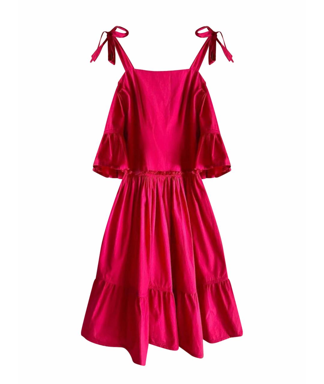 ALBERTA FERRETTI Красное хлопковое платье, фото 1