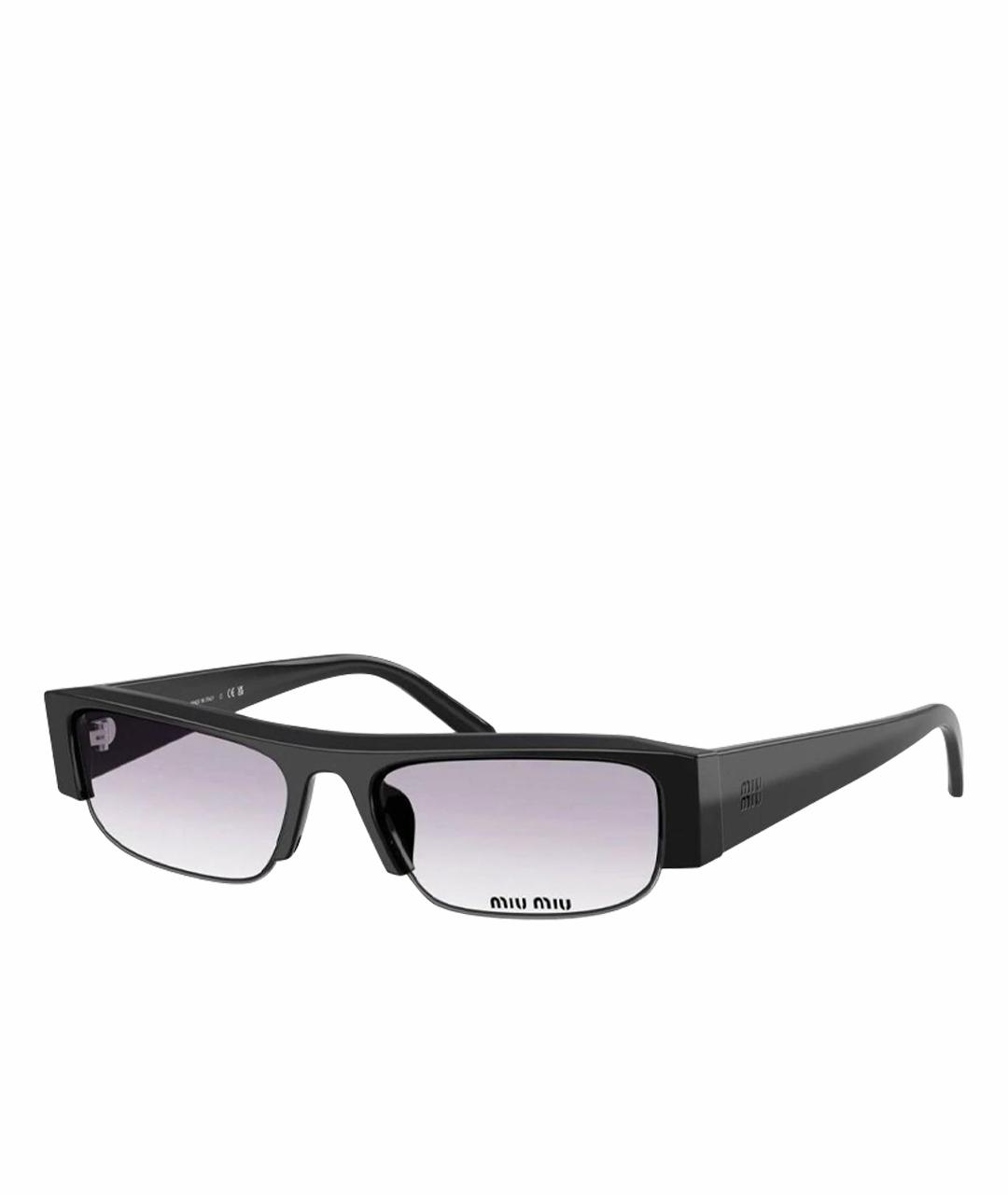 MIU MIU Черные пластиковые солнцезащитные очки, фото 1
