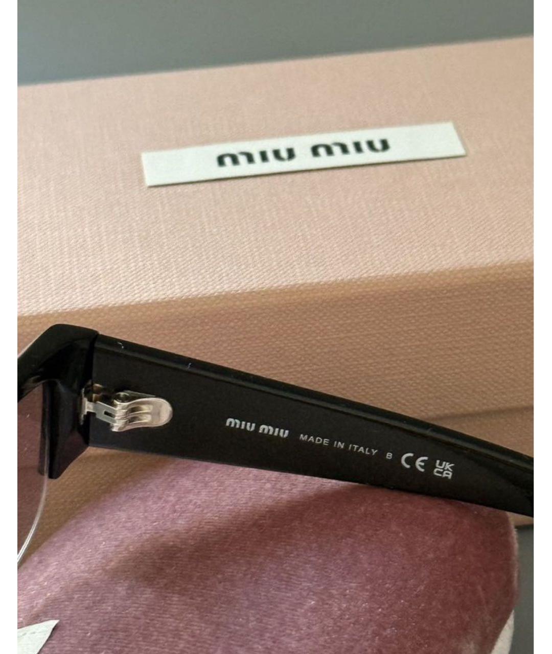 MIU MIU Черные пластиковые солнцезащитные очки, фото 8