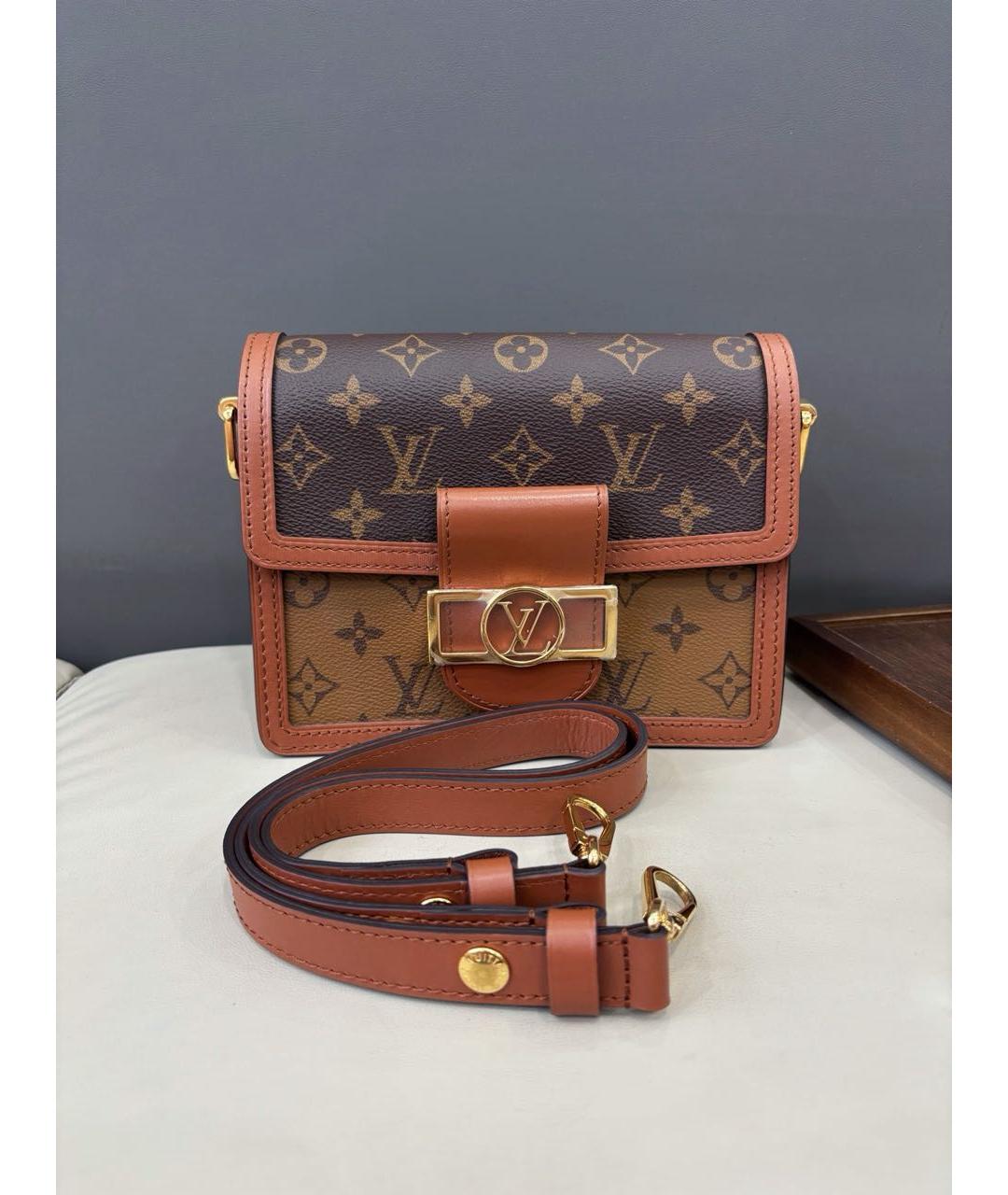 LOUIS VUITTON Коричневая кожаная сумка через плечо, фото 2
