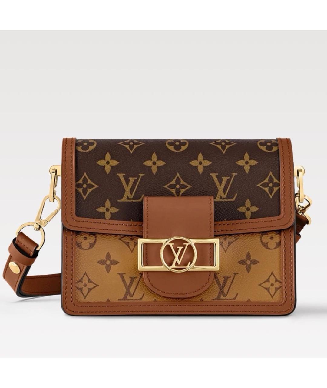 LOUIS VUITTON Коричневая кожаная сумка через плечо, фото 9