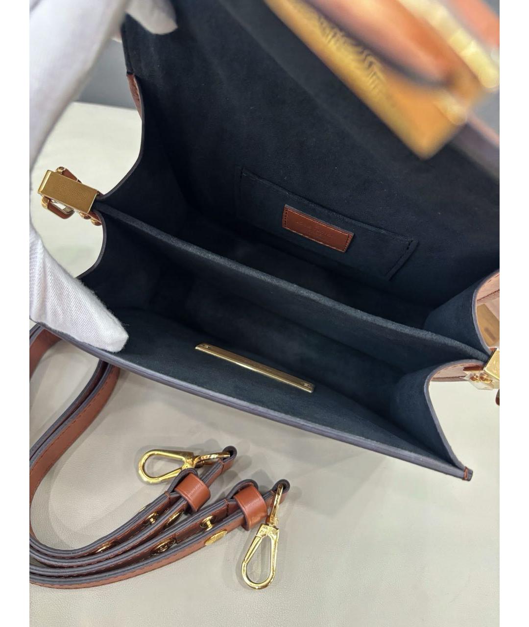 LOUIS VUITTON Коричневая кожаная сумка через плечо, фото 8