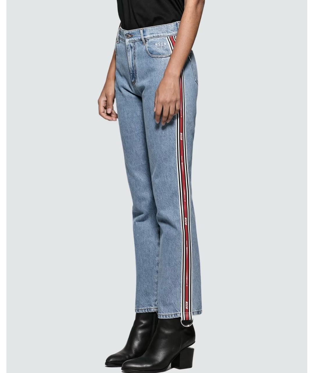 MSGM Голубые хлопковые прямые джинсы, фото 3