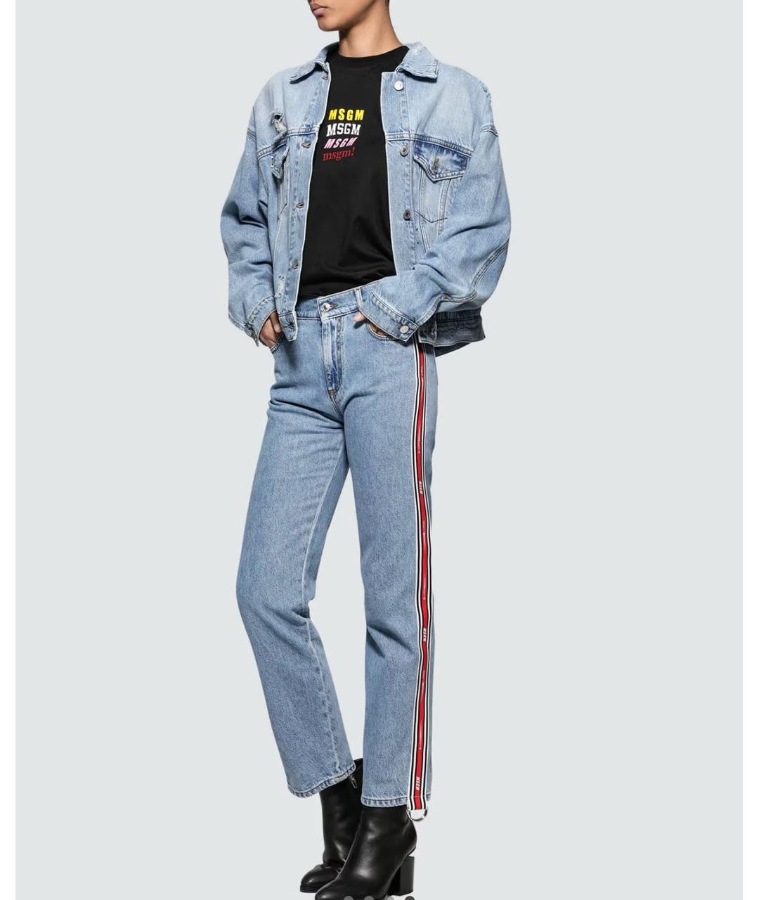 MSGM Голубые хлопковые прямые джинсы, фото 4