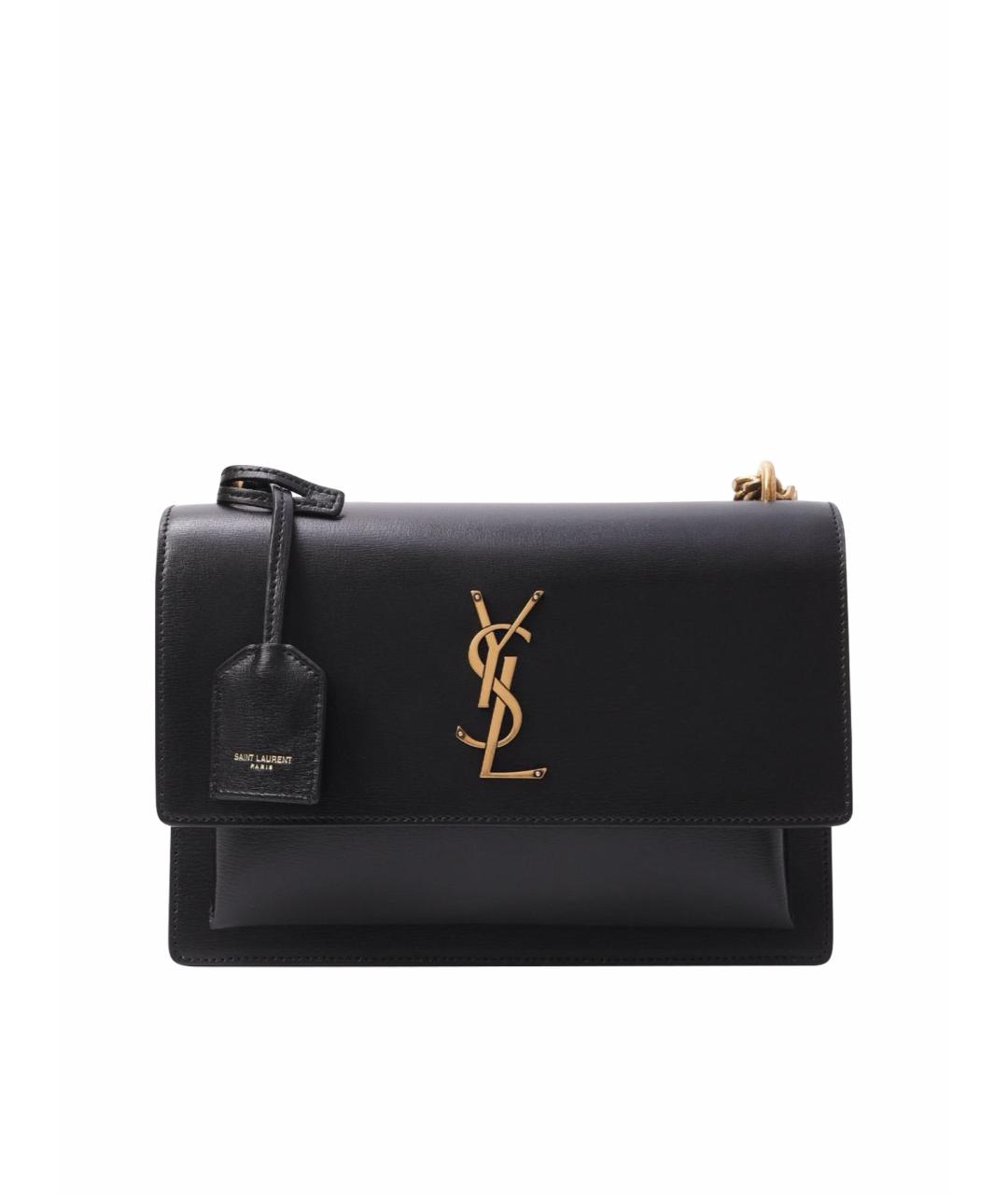 SAINT LAURENT Черная кожаная сумка через плечо, фото 1