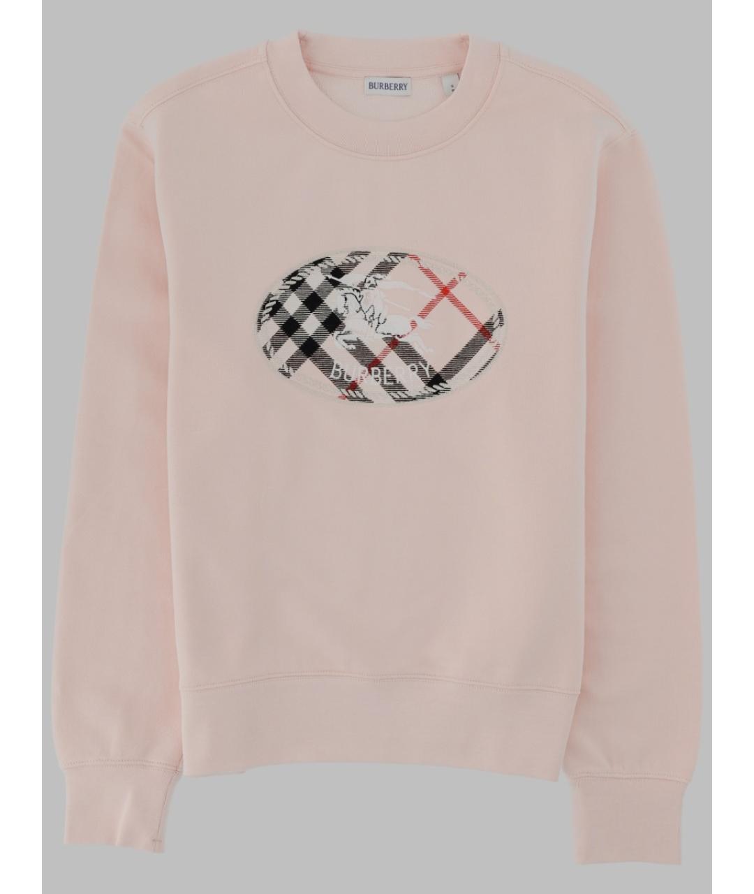 BURBERRY Розовый хлопковый джемпер / свитер, фото 3