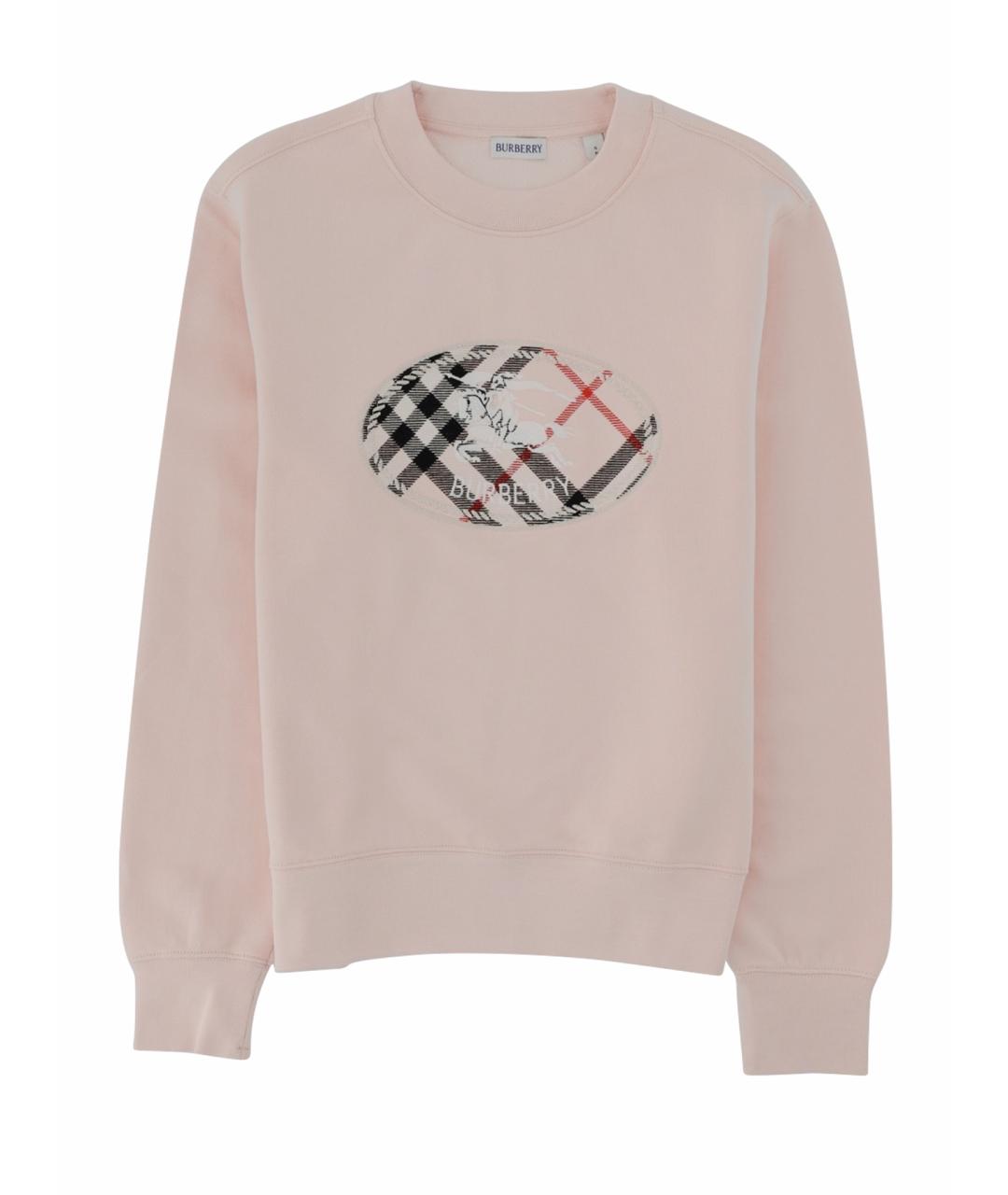 BURBERRY Розовый хлопковый джемпер / свитер, фото 1