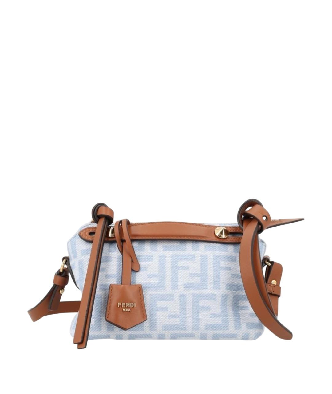 FENDI Голубая хлопковая сумка через плечо, фото 1