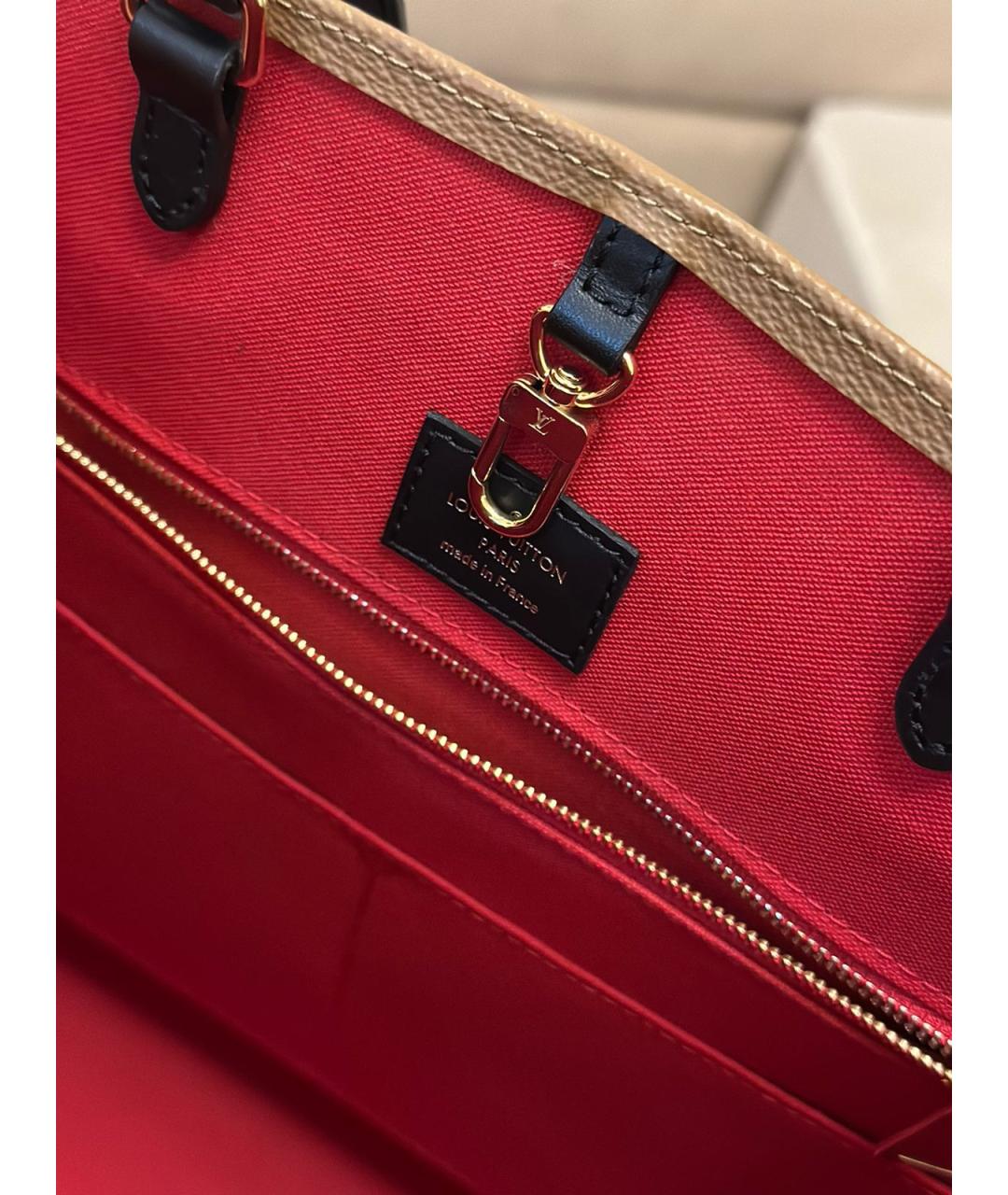 LOUIS VUITTON Коричневая кожаная сумка с короткими ручками, фото 4