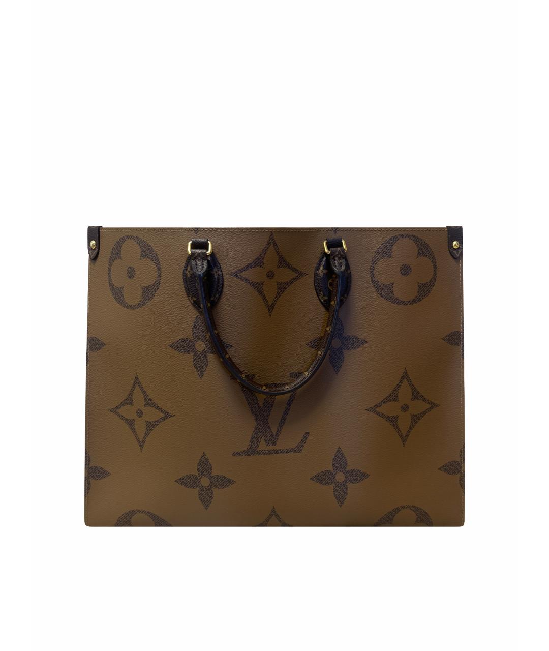 LOUIS VUITTON Коричневая кожаная сумка с короткими ручками, фото 1