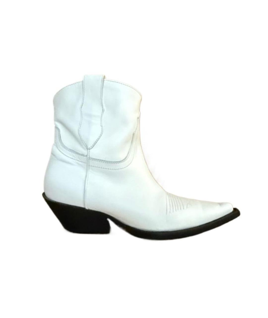 MAISON MARGIELA Белые кожаные полусапоги, фото 1